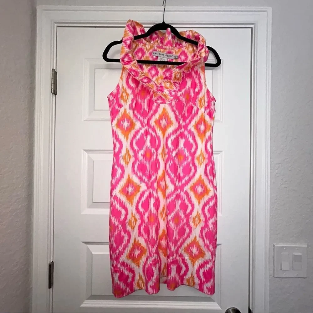 Gretchen Scott Designs Pink & Orange Ikat Halter Dress - Picture 4 of 9
